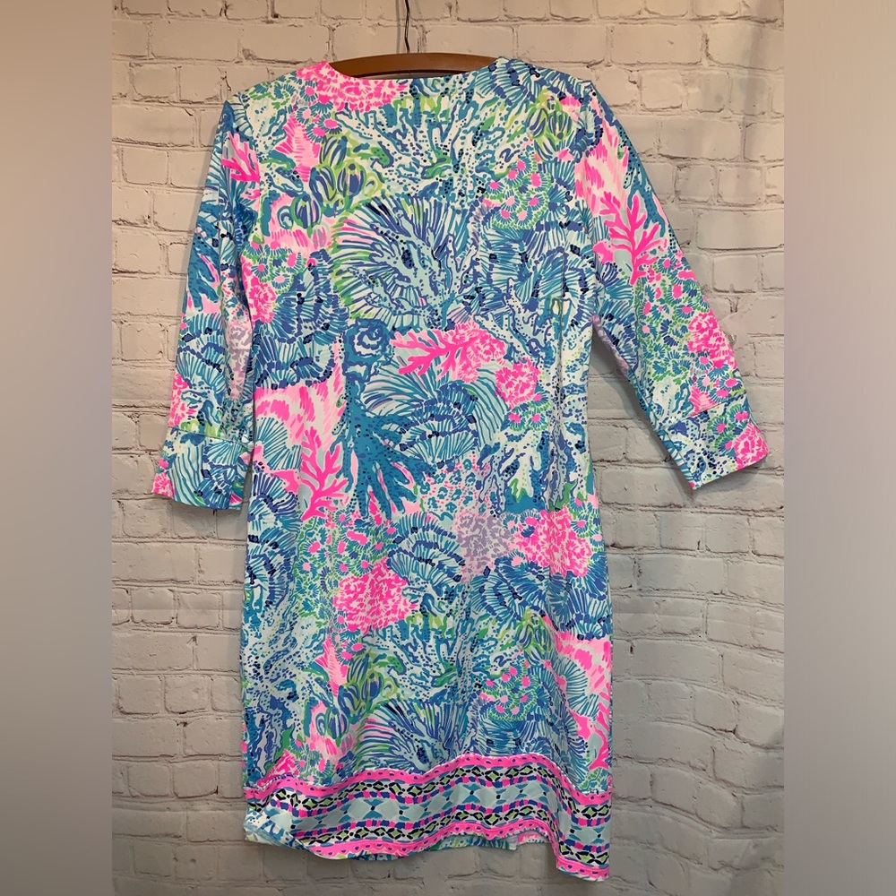 Lilly Pulitzer Vibrant Pink Turquoise Coral Dress Size S - Picture 4 of 4